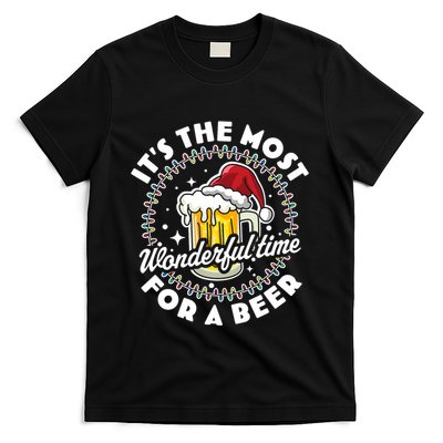 ItS The Most Wonderful Time For A Beer Beer Drinking Xmas T-Shirt