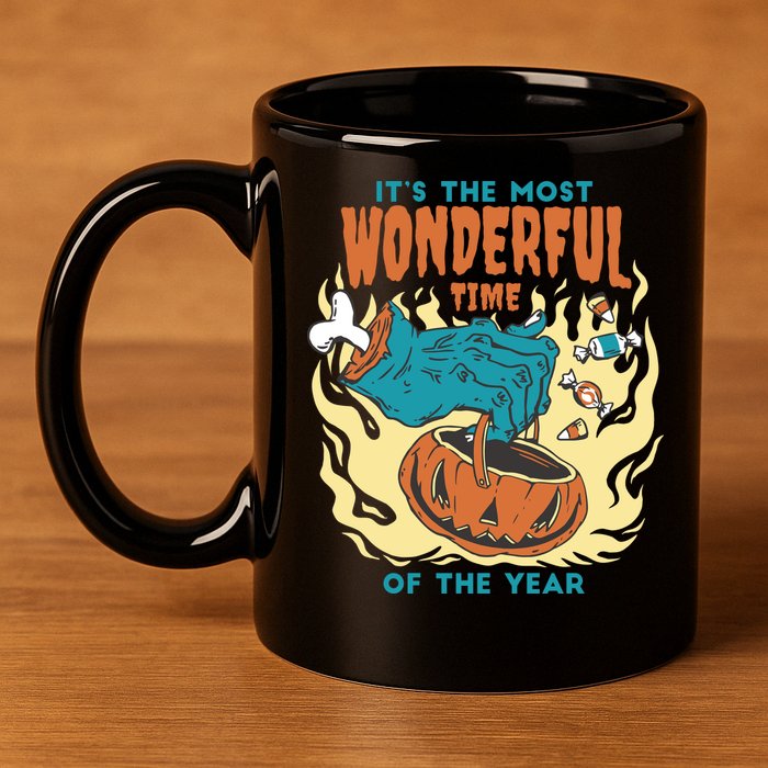 It's The Most Wonderful Time Of The Year Halloween 11oz C Handle Ceramic Mug