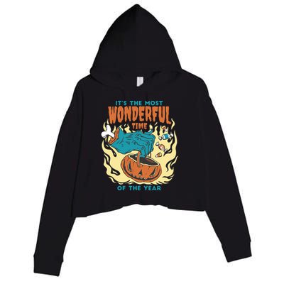 It's The Most Wonderful Time Of The Year Halloween Crop Fleece Hoodie