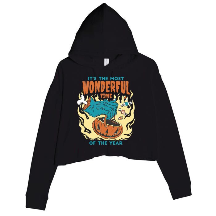 It's The Most Wonderful Time Of The Year Halloween Crop Fleece Hoodie