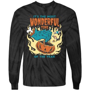 It's The Most Wonderful Time Of The Year Halloween Tie-Dye Long Sleeve Shirt