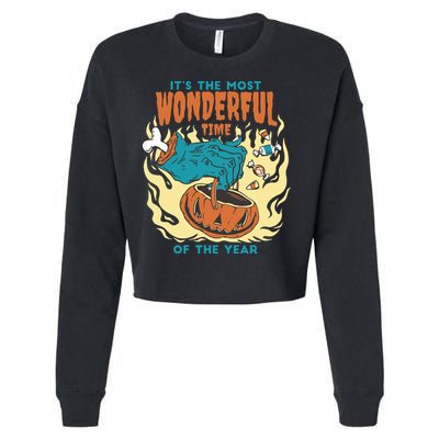 It's The Most Wonderful Time Of The Year Halloween Cropped Pullover Crew
