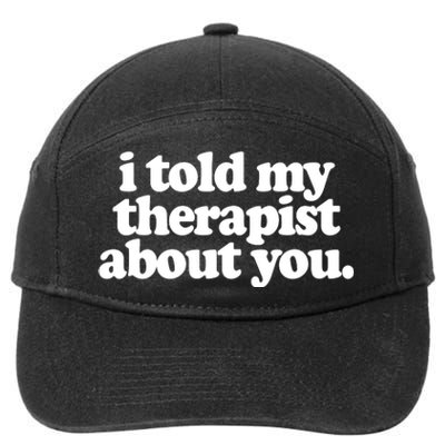 I Told My Therapist About You Funny 7-Panel Snapback Hat