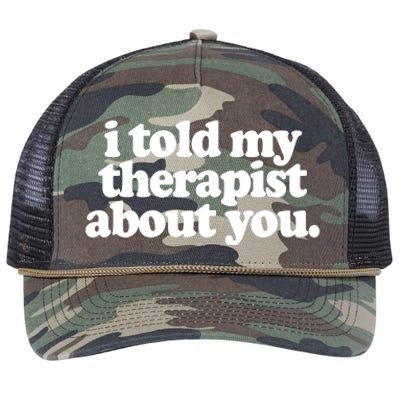 I Told My Therapist About You Funny Retro Rope Trucker Hat Cap