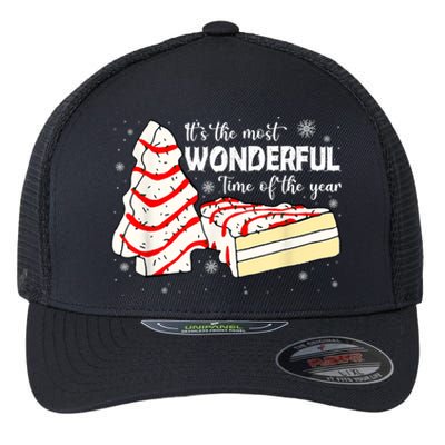 Its The Most Wonderful Time Of The Year Christmas Cake Flexfit Unipanel Trucker Cap