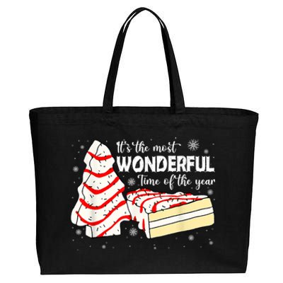 Its The Most Wonderful Time Of The Year Christmas Cake Cotton Canvas Jumbo Tote