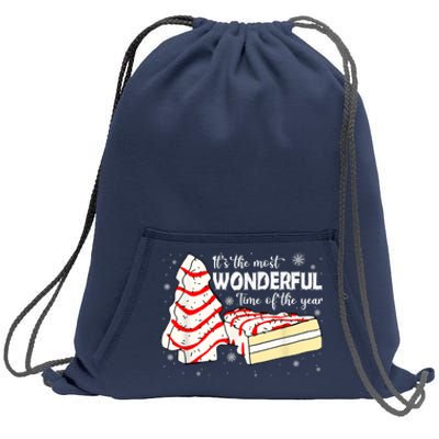 Its The Most Wonderful Time Of The Year Christmas Cake Sweatshirt Cinch Pack Bag