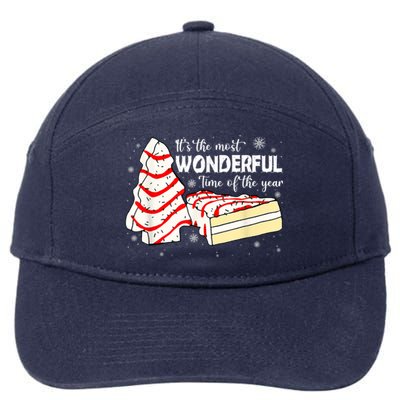 Its The Most Wonderful Time Of The Year Christmas Cake 7-Panel Snapback Hat