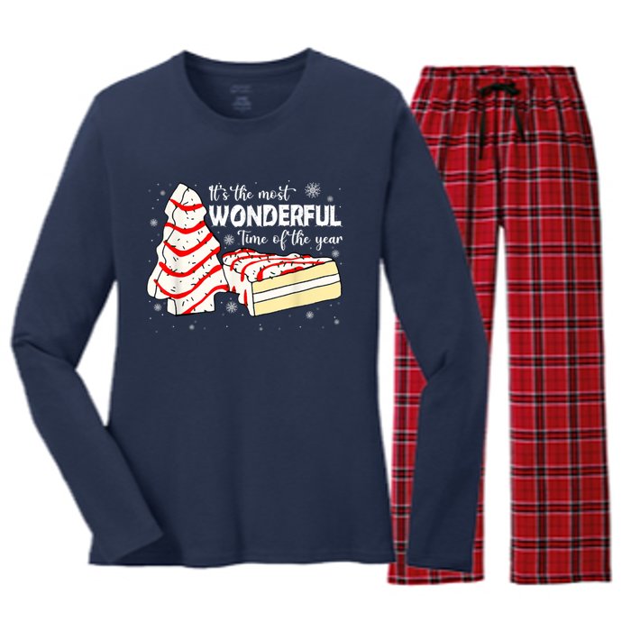 Its The Most Wonderful Time Of The Year Christmas Cake Women's Long Sleeve Flannel Pajama Set 