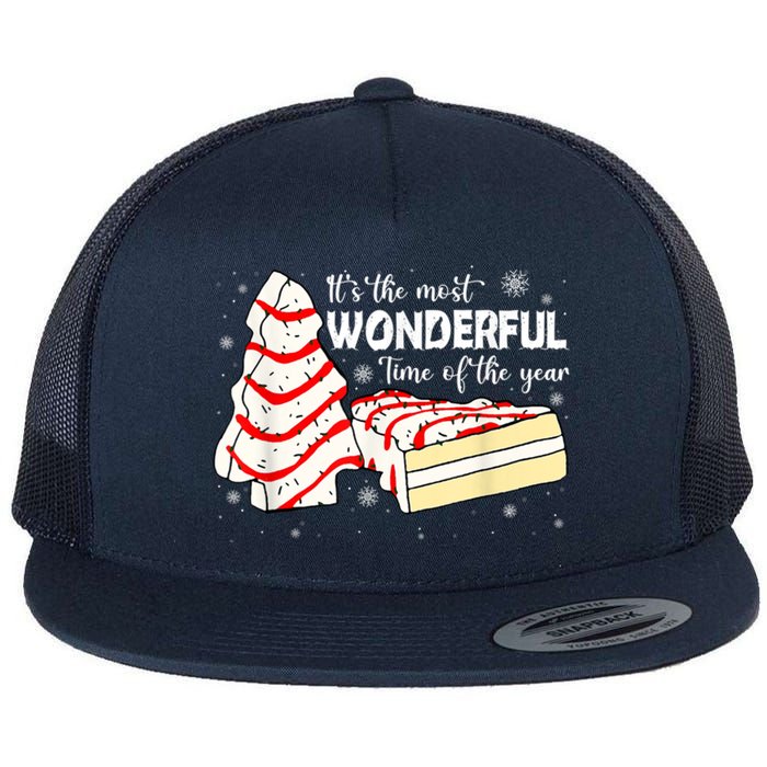 Its The Most Wonderful Time Of The Year Christmas Cake Flat Bill Trucker Hat