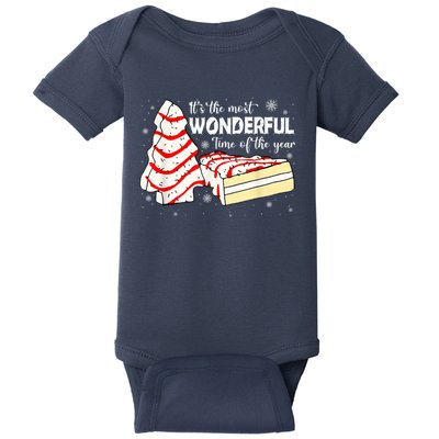 Its The Most Wonderful Time Of The Year Christmas Cake Baby Bodysuit