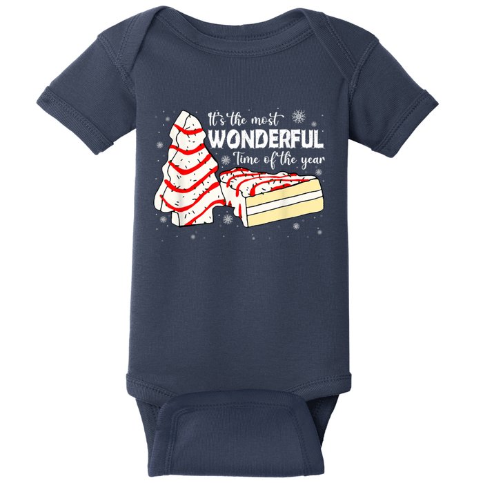 Its The Most Wonderful Time Of The Year Christmas Cake Baby Bodysuit