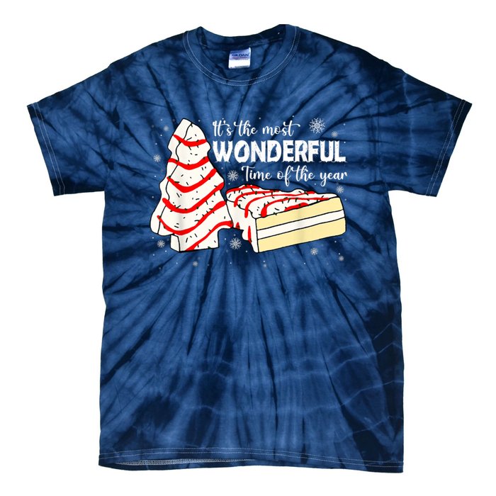 Its The Most Wonderful Time Of The Year Christmas Cake Tie-Dye T-Shirt