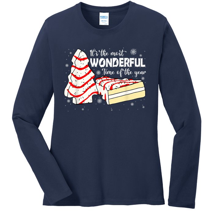 Its The Most Wonderful Time Of The Year Christmas Cake Ladies Long Sleeve Shirt