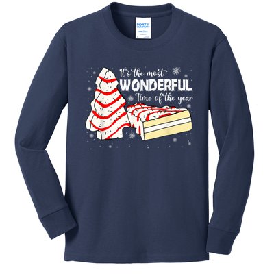 Its The Most Wonderful Time Of The Year Christmas Cake Kids Long Sleeve Shirt