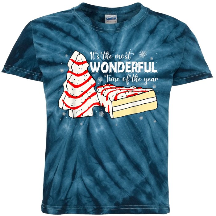 Its The Most Wonderful Time Of The Year Christmas Cake Kids Tie-Dye T-Shirt