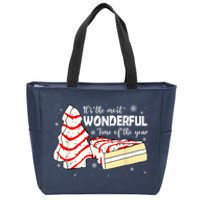 Its The Most Wonderful Time Of The Year Christmas Cake Zip Tote Bag