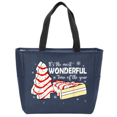 Its The Most Wonderful Time Of The Year Christmas Cake Zip Tote Bag