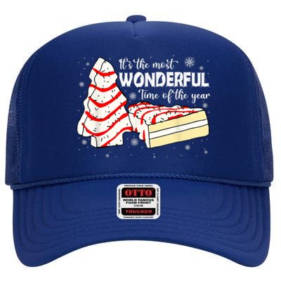 Its The Most Wonderful Time Of The Year Christmas Cake High Crown Mesh Back Trucker Hat