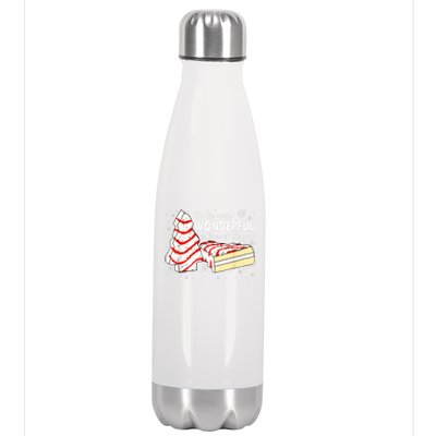 Its The Most Wonderful Time Of The Year Christmas Cake Stainless Steel Insulated Water Bottle