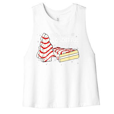 Its The Most Wonderful Time Of The Year Christmas Cake Women's Racerback Cropped Tank