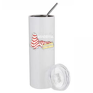 Its The Most Wonderful Time Of The Year Christmas Cake Stainless Steel Tumbler