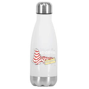 Its The Most Wonderful Time Of The Year Christmas Cake Stainless Steel Insulated Water Bottle