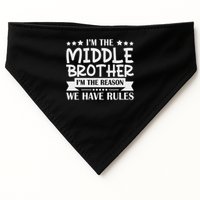 I'm The Middle Brother I'm The Reason We Have Rules Sibling USA-Made Doggie Bandana