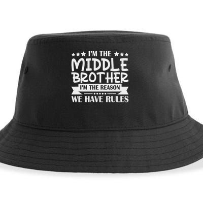 I'm The Middle Brother I'm The Reason We Have Rules Sibling Sustainable Bucket Hat