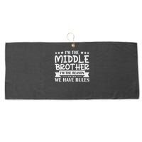 I'm The Middle Brother I'm The Reason We Have Rules Sibling Large Microfiber Waffle Golf Towel