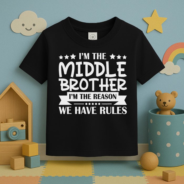 I'm The Middle Brother I'm The Reason We Have Rules Sibling Toddler T-Shirt