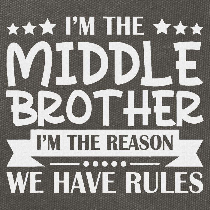 I'm The Middle Brother I'm The Reason We Have Rules Sibling Cotton Canvas Backpack