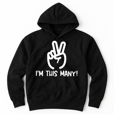  I'm This Many - 2 Fingers Raised 2nd Birthday Hoodie
