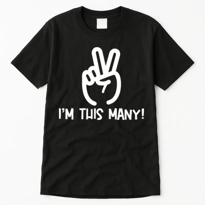  I'm This Many - 2 Fingers Raised 2nd Birthday Tall T-Shirt