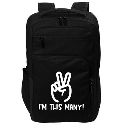  I'm This Many - 2 Fingers Raised 2nd Birthday Impact Tech Backpack