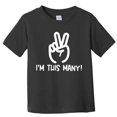  I'm This Many - 2 Fingers Raised 2nd Birthday Toddler T-Shirt