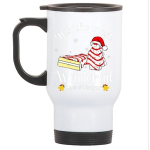 ItS The Most Wonderful Time Of The Year Debbie Christmas Cute Gift Stainless Steel Travel Mug