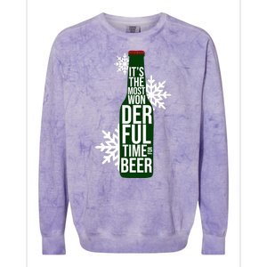 It's The Most Wonderful Time For Beer Funny Christmas Colorblast Crewneck Sweatshirt