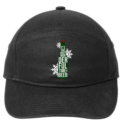 It's The Most Wonderful Time For Beer Funny Christmas 7-Panel Snapback Hat