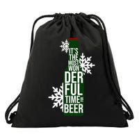 It's The Most Wonderful Time For Beer Funny Christmas Drawstring Bag