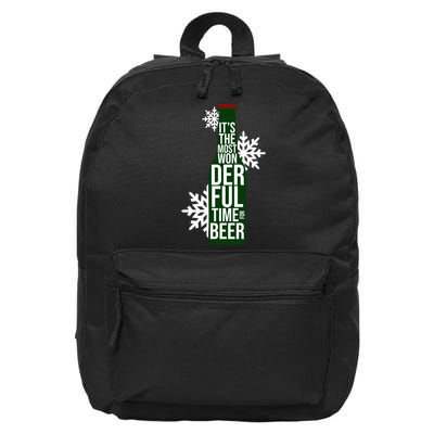 It's The Most Wonderful Time For Beer Funny Christmas 16 in Basic Backpack