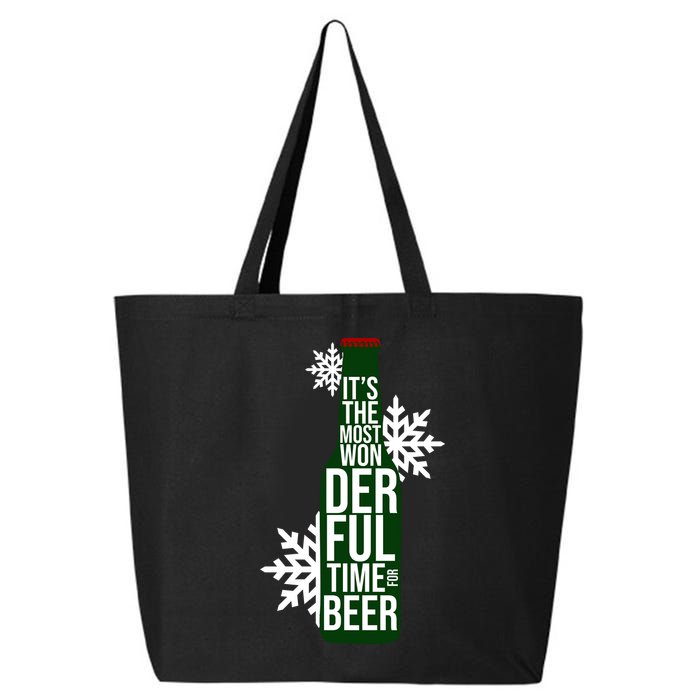 It's The Most Wonderful Time For Beer Funny Christmas 25L Jumbo Tote