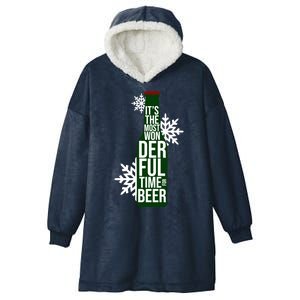 It's The Most Wonderful Time For Beer Funny Christmas Hooded Wearable Blanket