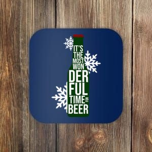 It's The Most Wonderful Time For Beer Funny Christmas Coaster