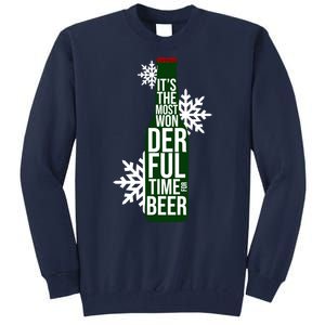 It's The Most Wonderful Time For Beer Funny Christmas Tall Sweatshirt