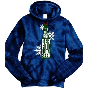 It's The Most Wonderful Time For Beer Funny Christmas Tie Dye Hoodie