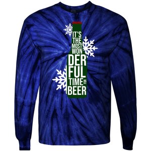 It's The Most Wonderful Time For Beer Funny Christmas Tie-Dye Long Sleeve Shirt