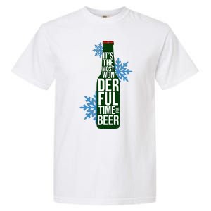 It's The Most Wonderful Time For Beer Funny Christmas Garment-Dyed Heavyweight T-Shirt