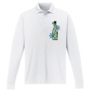 It's The Most Wonderful Time For Beer Funny Christmas Performance Long Sleeve Polo