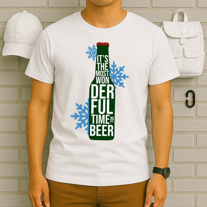 It's The Most Wonderful Time For Beer Funny Christmas T-Shirt